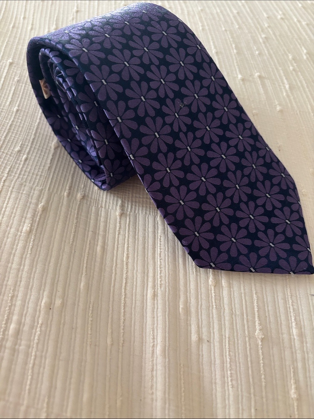 Ted Baker London Purple Floral Silk Tie with Lilac Motif